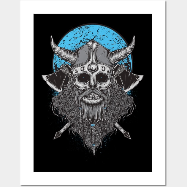 Viking Berserker Skull Wall Art by Beltschazar